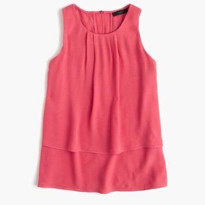 NWT J Crew Tiered Crepe Salmon Pink Tank Top (Size 6)